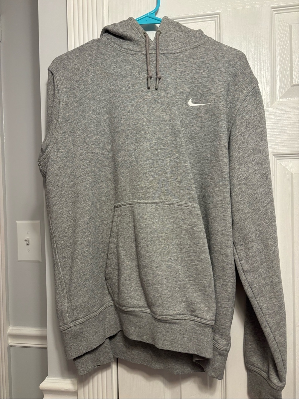 Nike Gray Pullover Hoodie with White Swoosh
